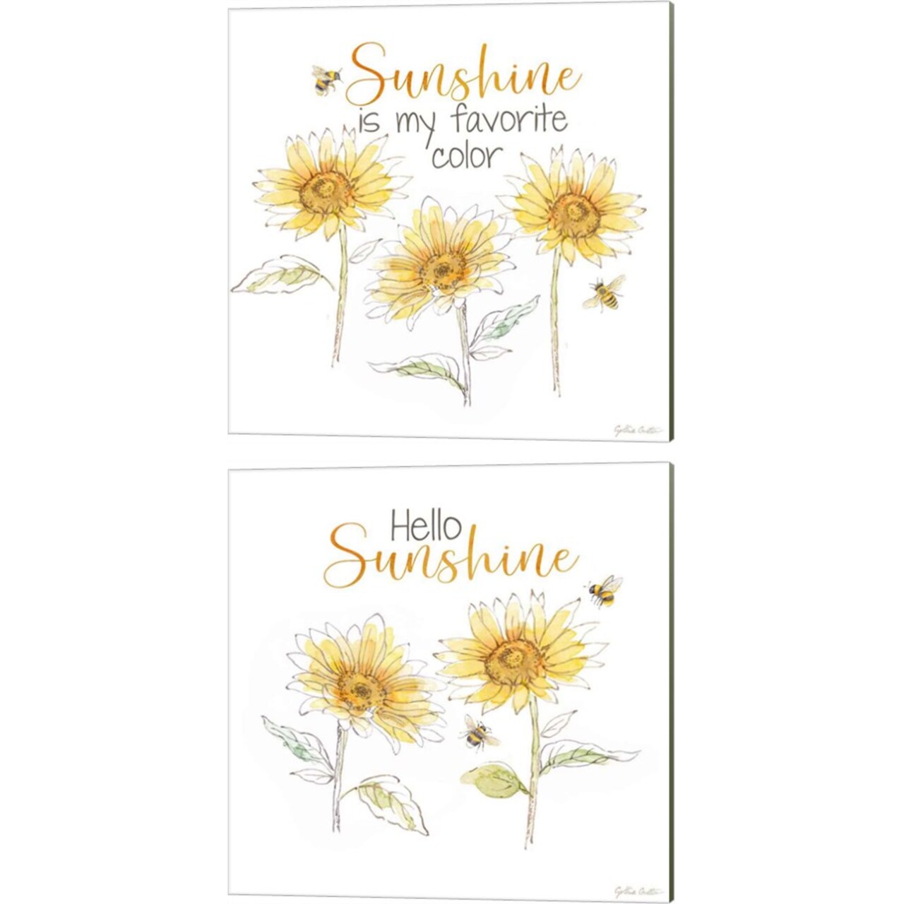 Be My Sunshine C by Cynthia Coulter 14" x 14" Canvas Wall Art (Set of 2)